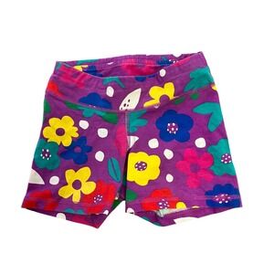 Hanna Andersson Girls Floral Bike Shorts Purple Multi Color Size 130 US 8 Cotton